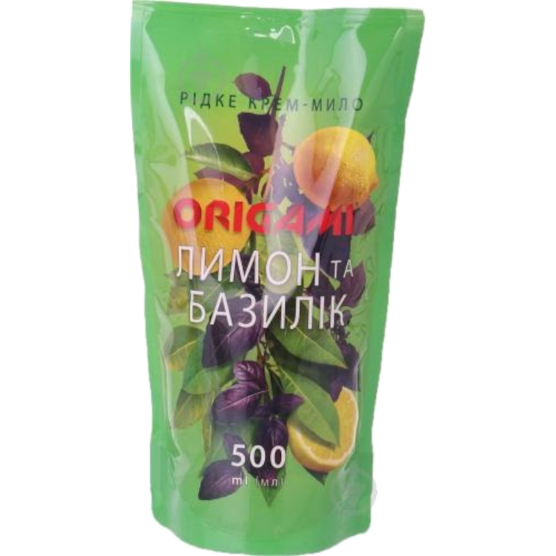 Мило рідке Origami Лимон та базилік, 0,5 л